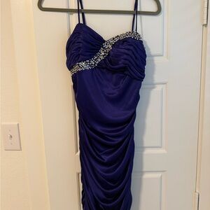 Elegant Purple Ruched Dress